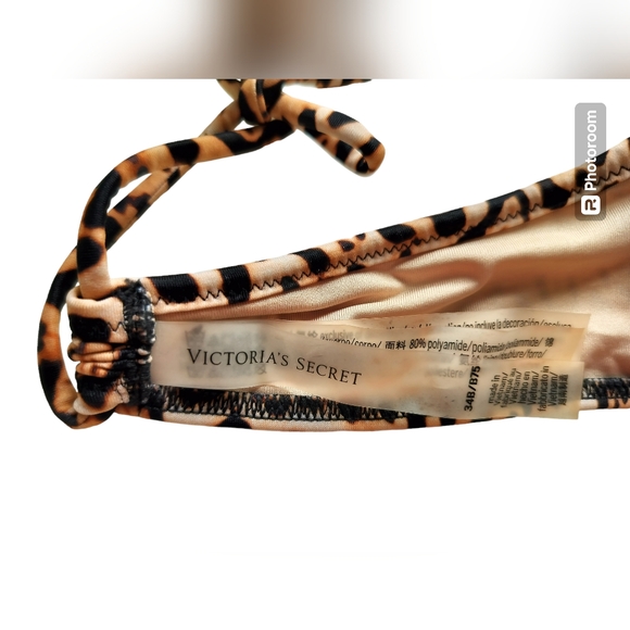 Victoria's secret two piece swimsuit bikini set leopard print strappy size 34B/M - Picture 5 of 15
